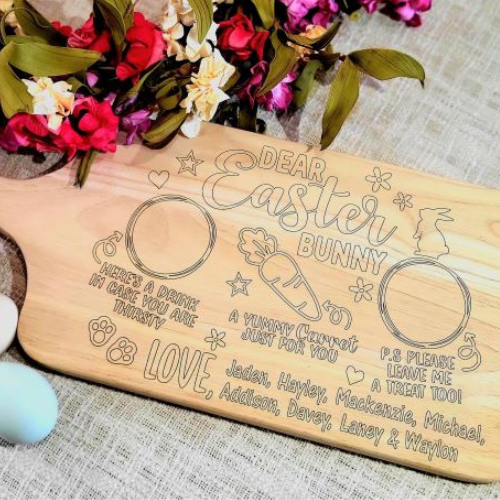 Custom Engraved Easter Bunny Tray Board